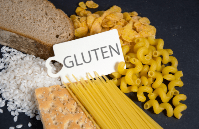 Produits contenant du gluten : pain, pâtes, riz et céréales