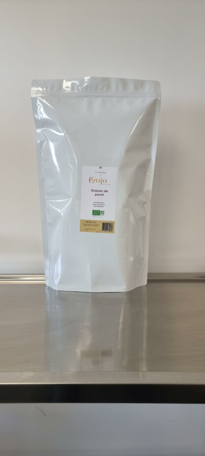 Sachet de 5kg de graines de pavot bio de la marque Gojo.