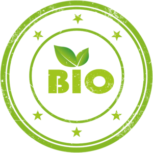 Logo Bio vert avec des feuilles - Certification biologique